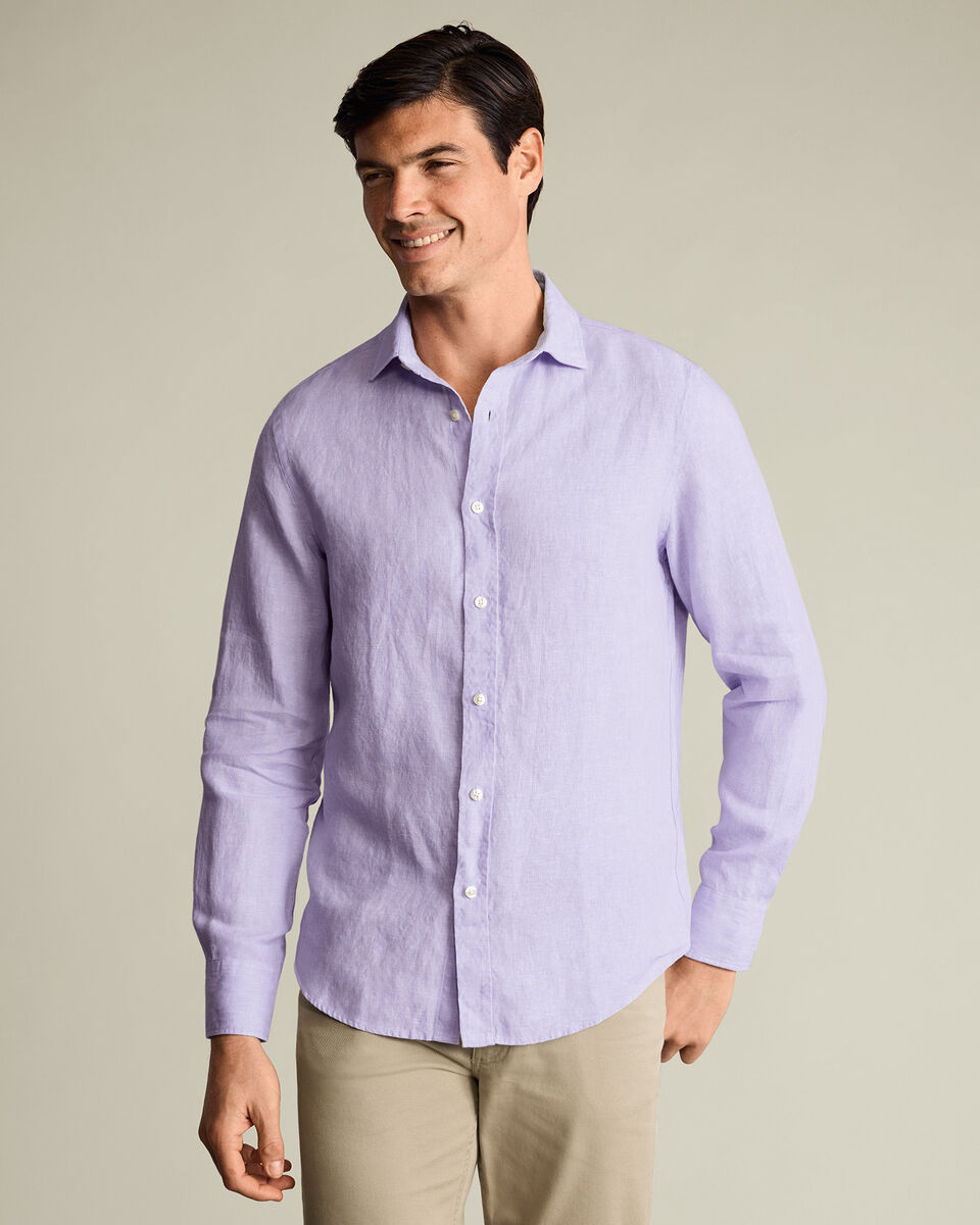 Pure Linen Shirt - Lilac Secondary image