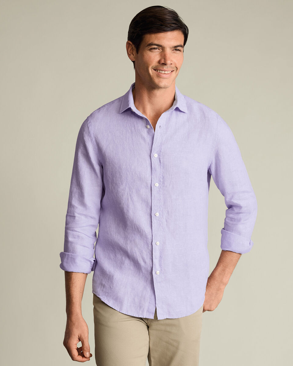 Pure Linen Shirt - Lilac