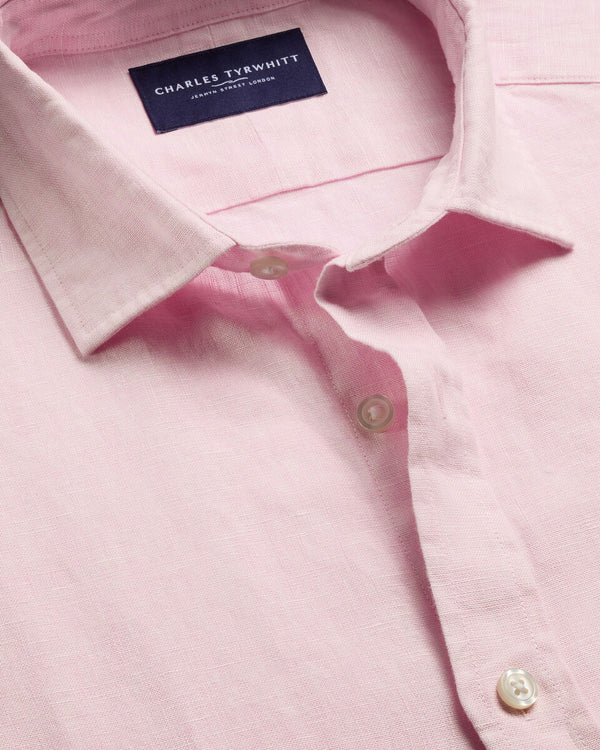 Pure Linen Shirt - Pink