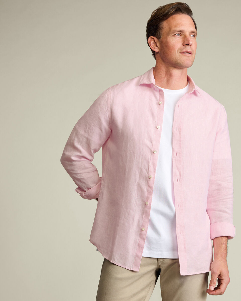 Pure Linen Shirt - Pink