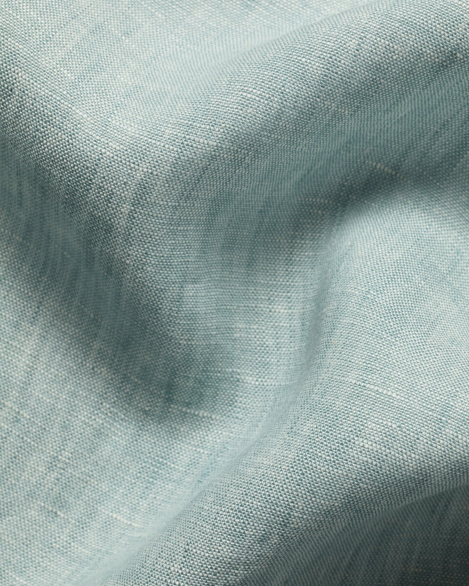 Pure Linen Shirt - Pale Teal Green