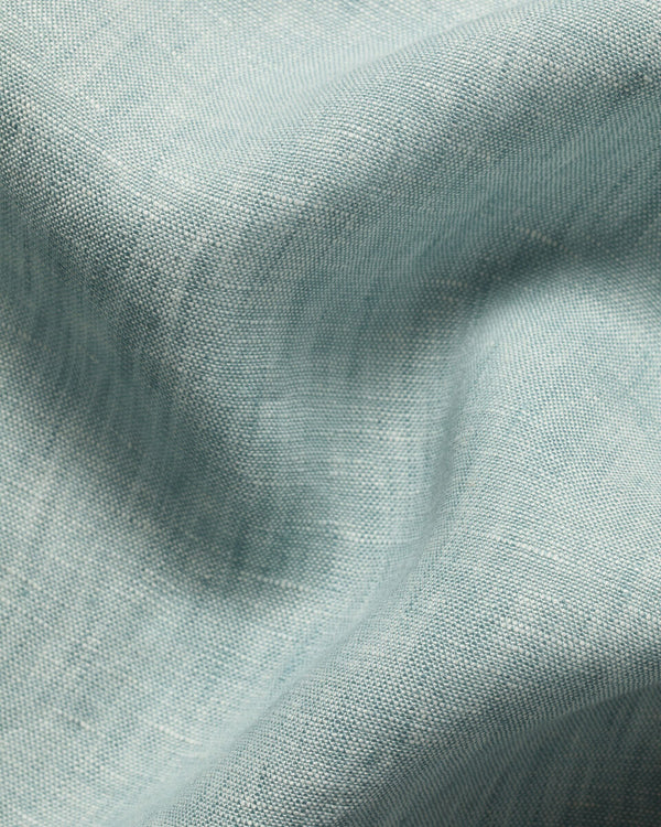 Pure Linen Shirt - Pale Teal Green
