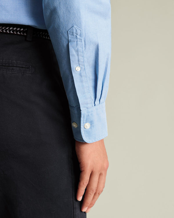 Stretch Washed Oxford Shirt - Sky Blue