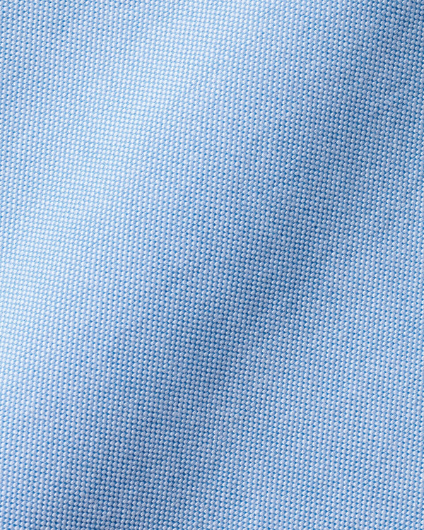 Short Sleeve Stretch Washed Oxford Shirt - Sky Blue