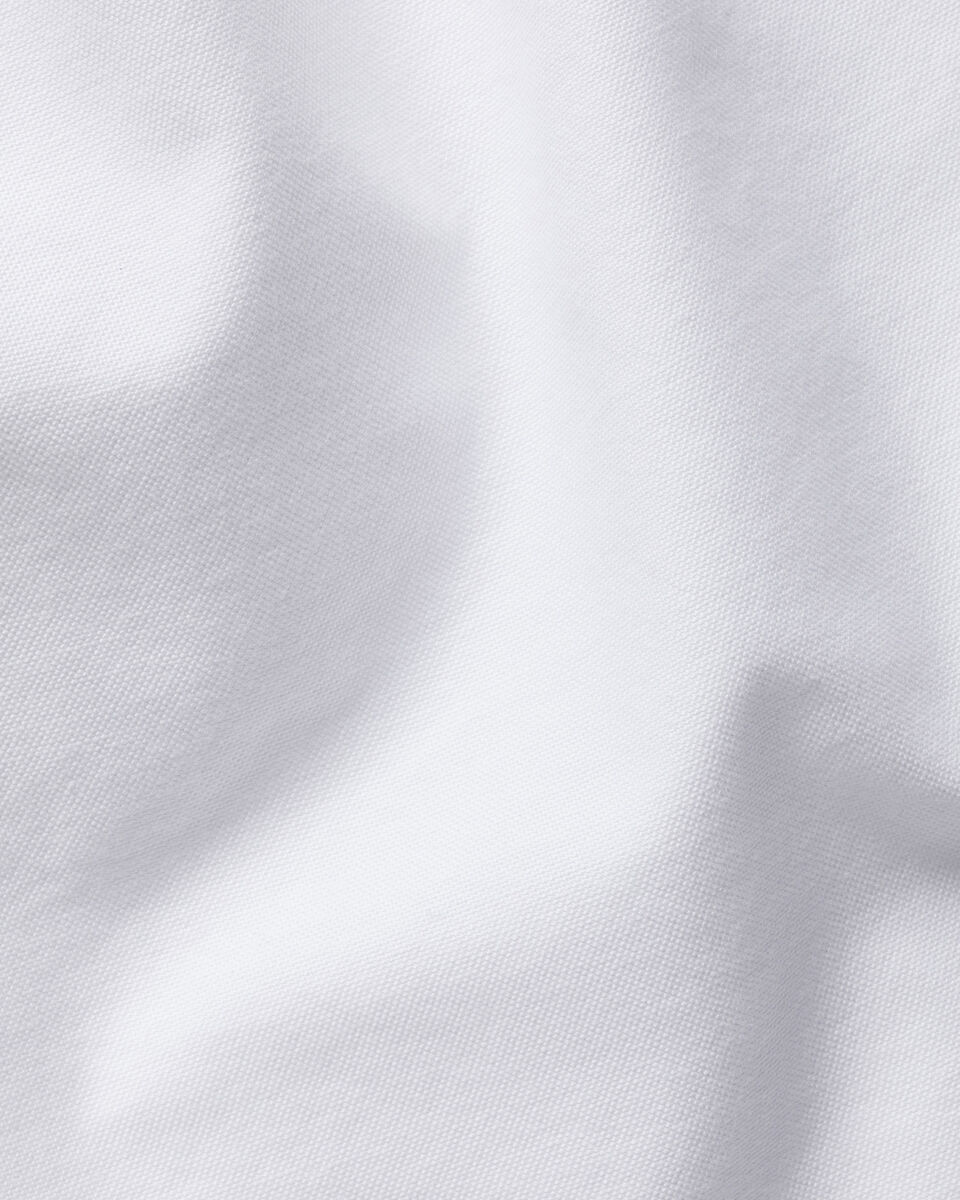 Short Sleeve Stretched Washed Oxford Shirt - White