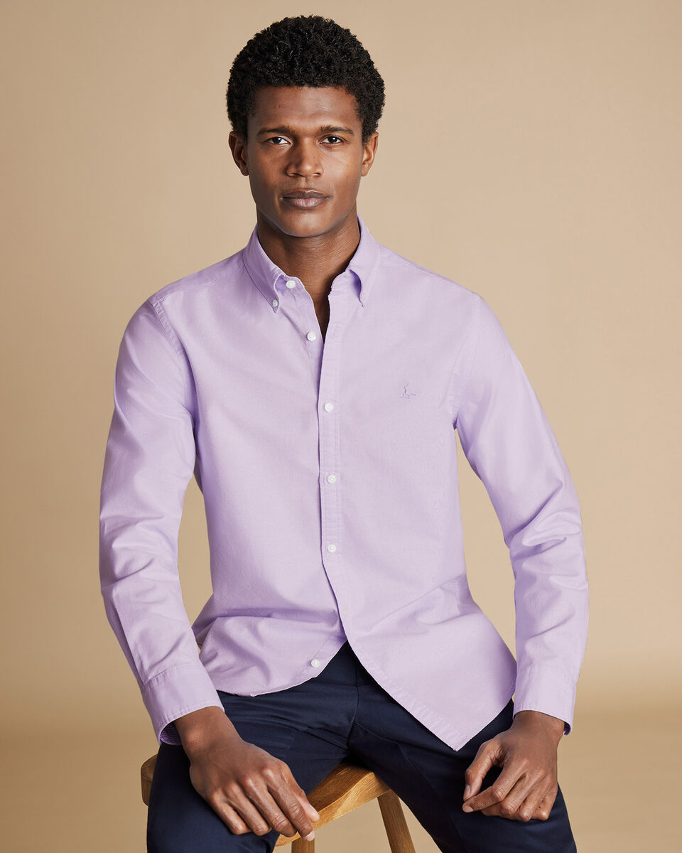 Stretch Washed Oxford Shirt - Lilac