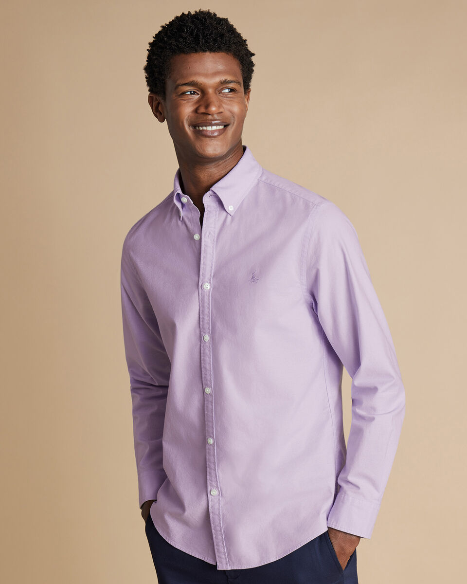 Stretch Washed Oxford Shirt - Lilac Main image