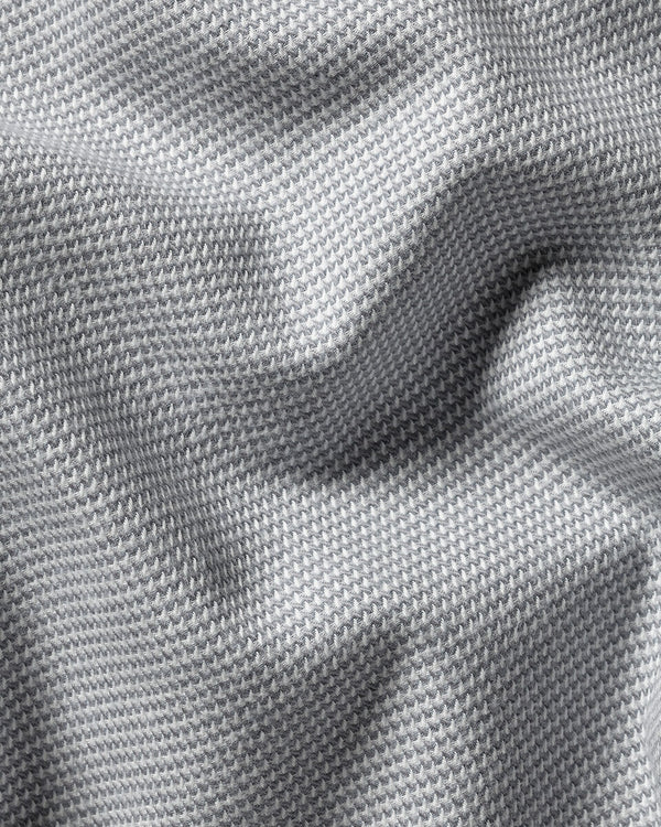 Textured Flannel Shirt - Light Gray