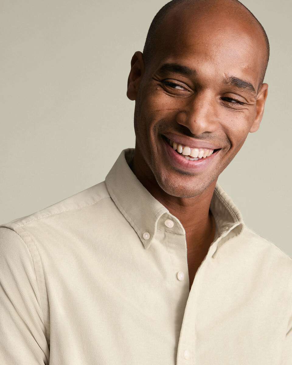 Corduroy Stretch Shirt - Cream
