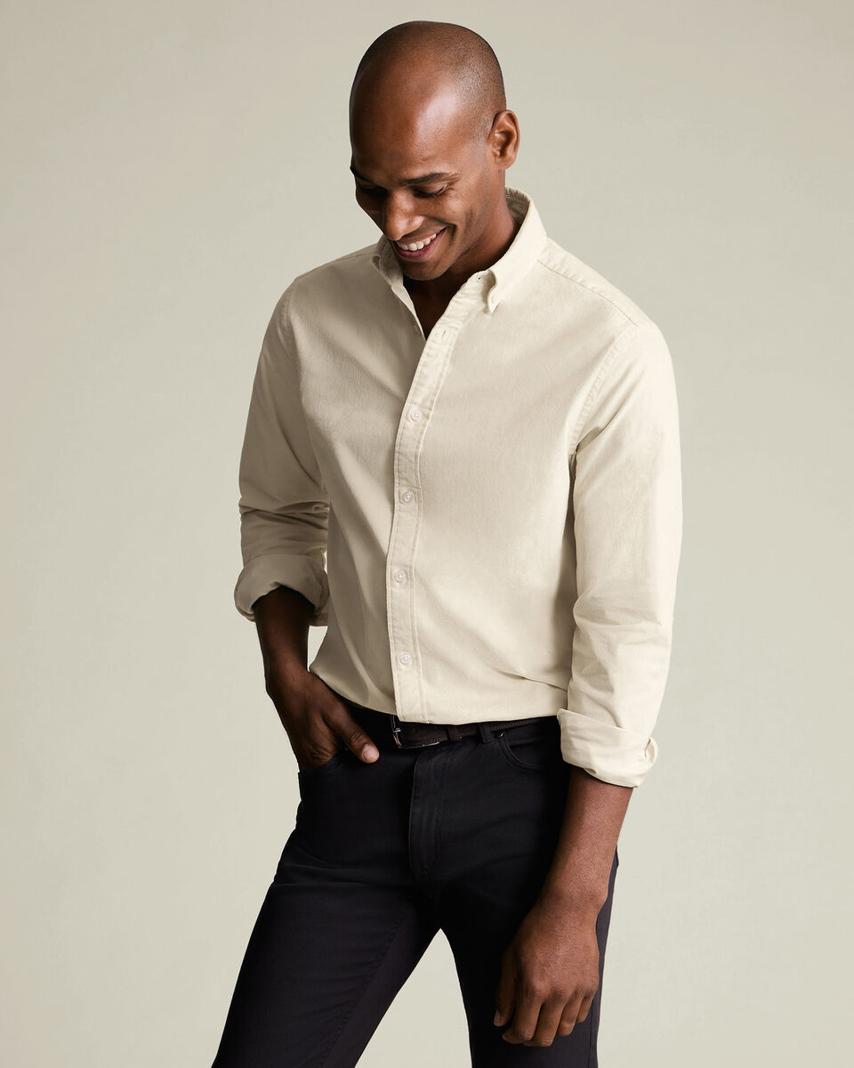 Corduroy Stretch Shirt - Cream