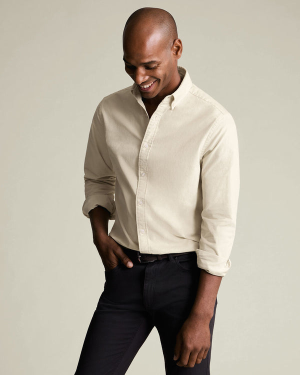 Corduroy Stretch Shirt - Cream