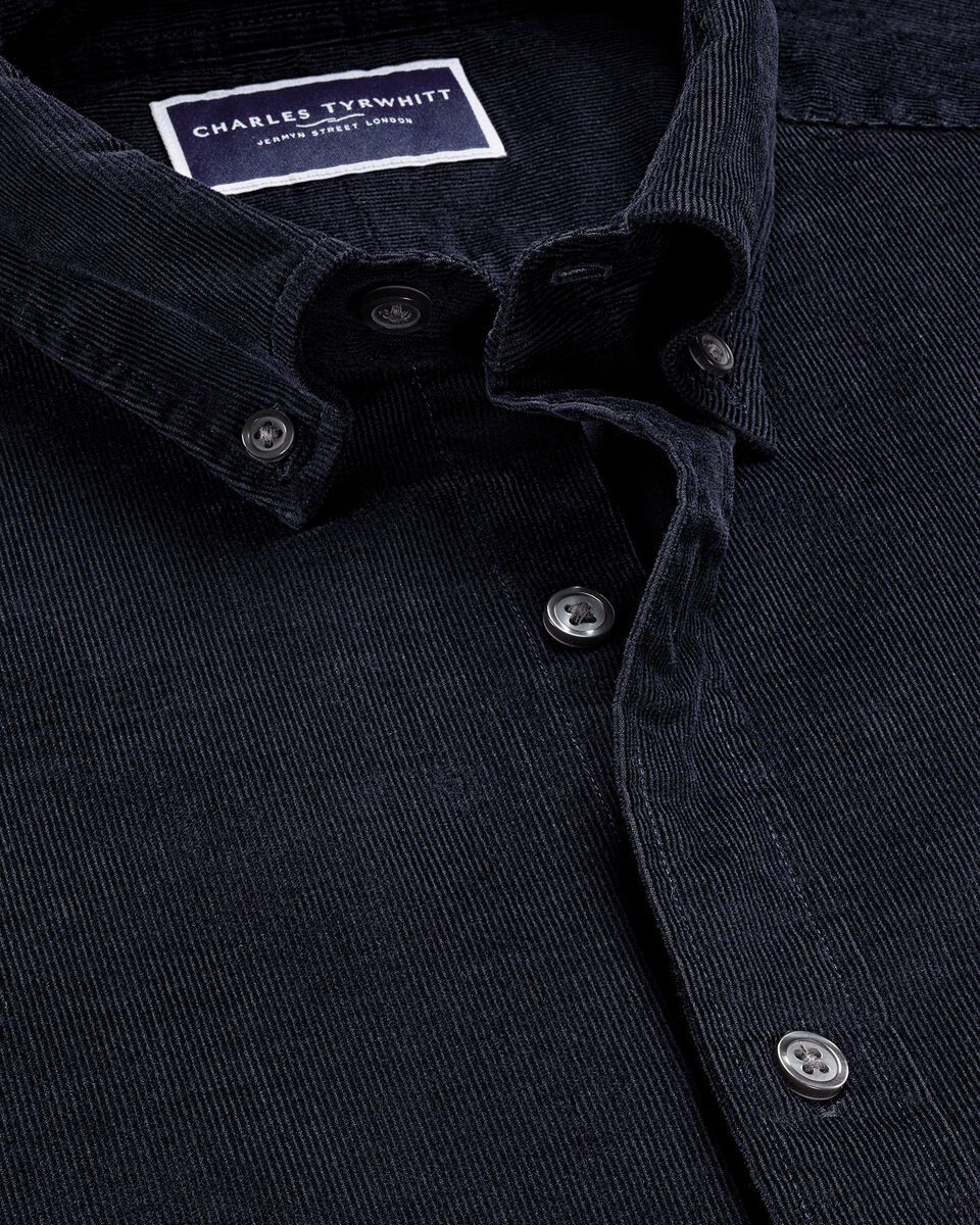 Corduroy Stretch Shirt - Navy Blue Secondary image