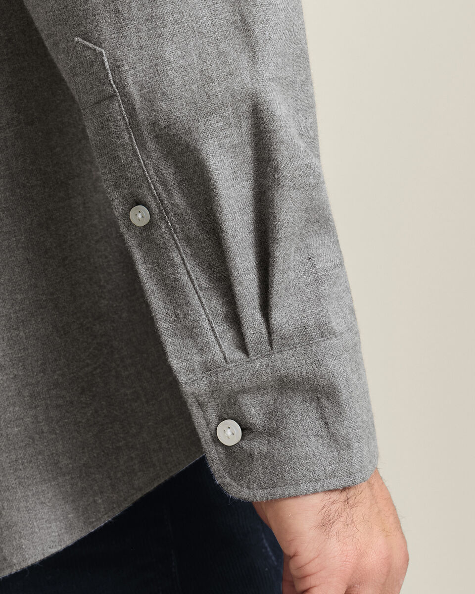 Brushed Flannel Shirt - Grey