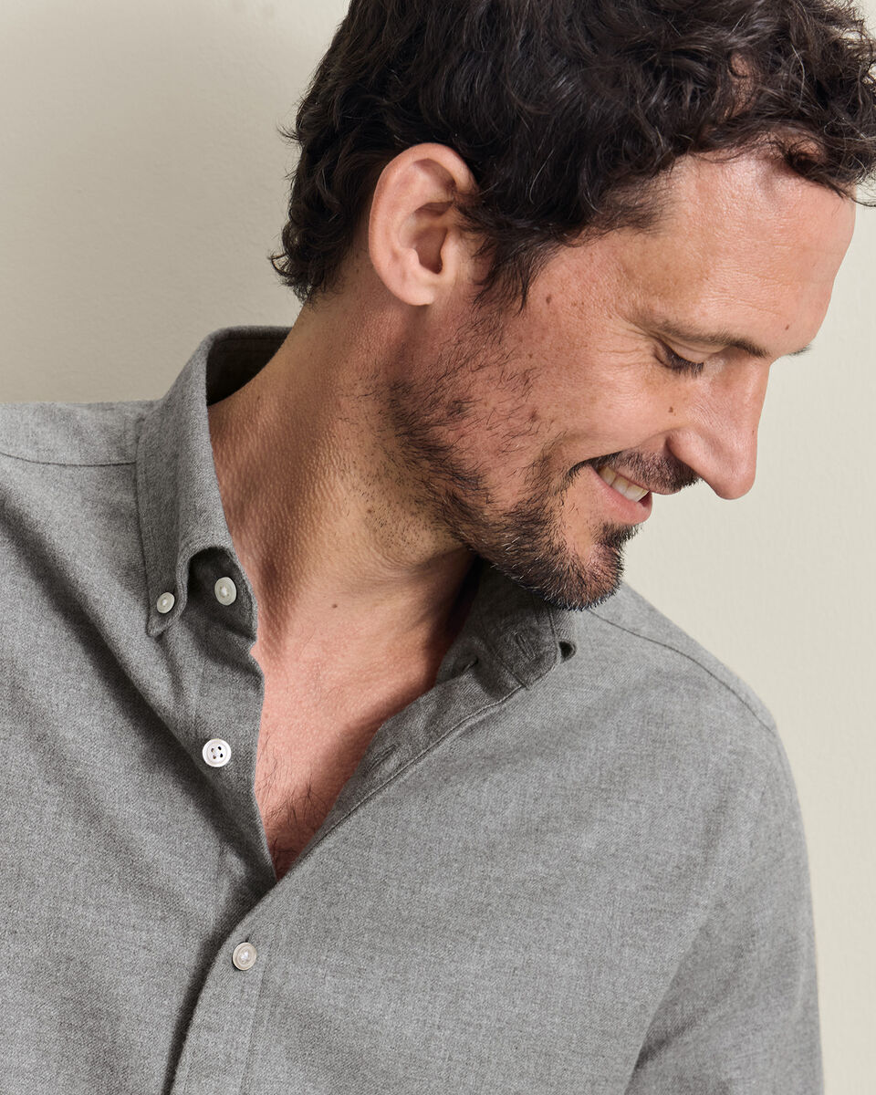 Brushed Flannel Shirt - Grey