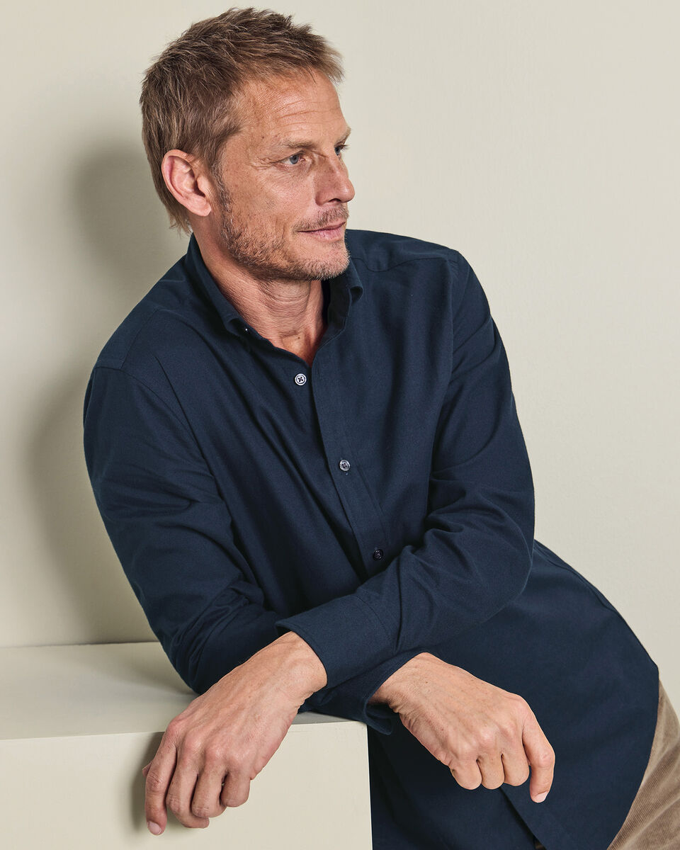 Brushed Flannel Shirt - Navy Blue Secondary image