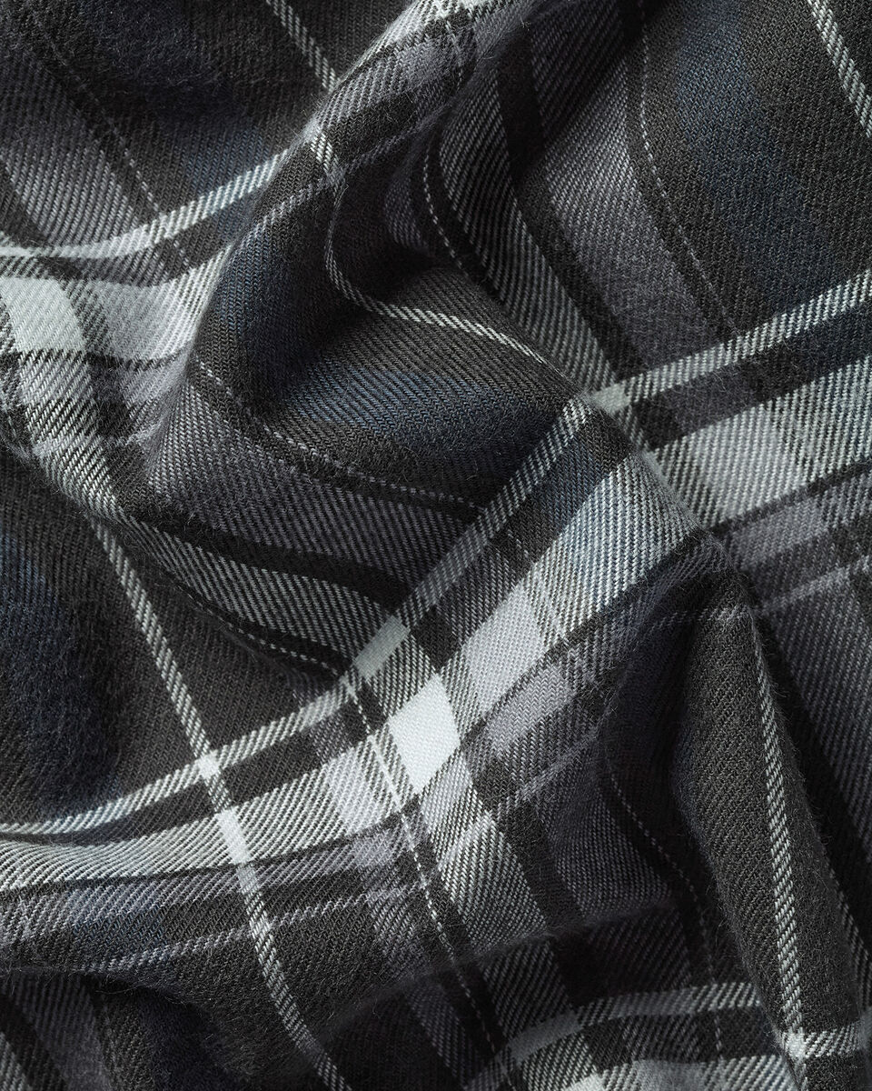 Brushed Flannel Check Shirt - Charcoal