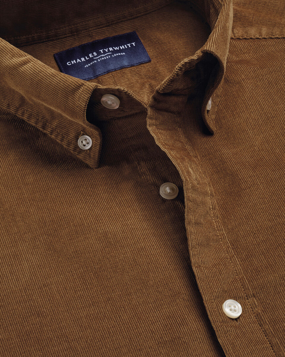 Corduroy Stretch Shirt - Tan Secondary image