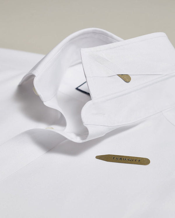Non-Iron Stretch Printed Trim Shirt - White