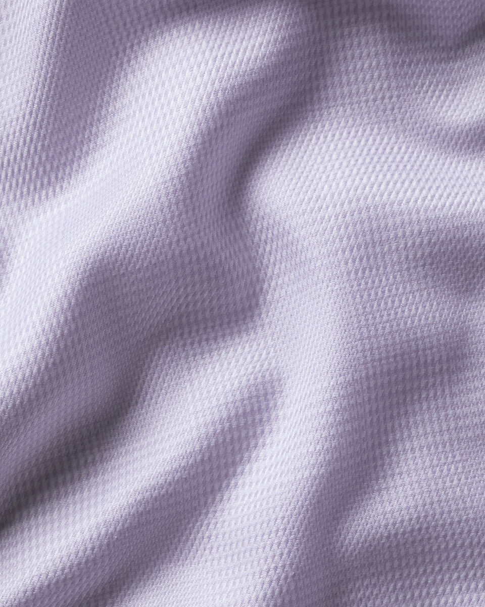 Non-Iron Stretch Burlington Weave Prince of Wales Check Shirt - Lilac