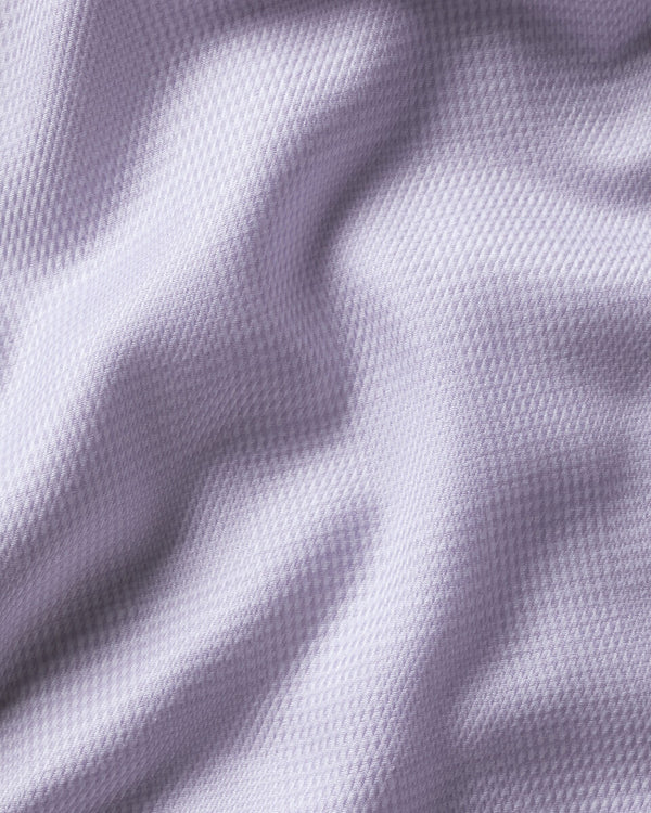 Non-Iron Stretch Burlington Weave Prince of Wales Check Shirt - Lilac