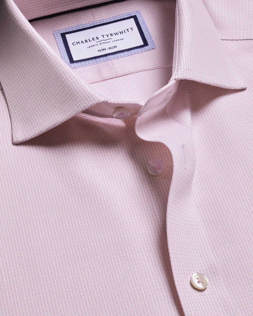Non-Iron Stretch Burlington Weave Shirt - Pink Main image