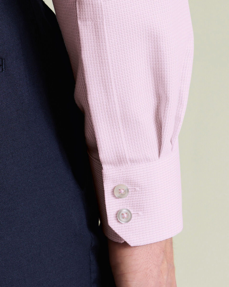Non-Iron Stretch Burlington Weave Shirt - Pink