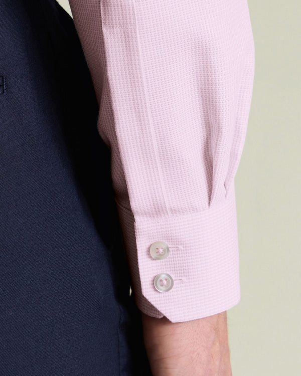 Non-Iron Stretch Burlington Weave Shirt - Pink