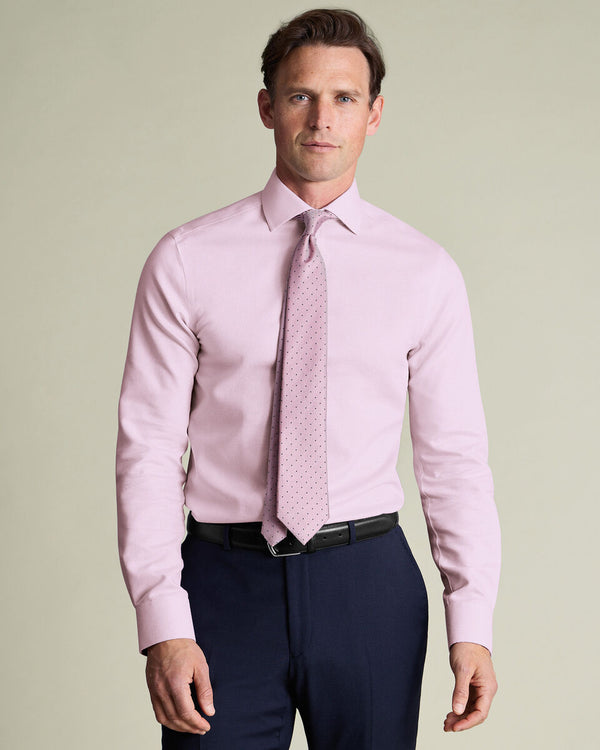 Non-Iron Stretch Burlington Weave Shirt - Pink