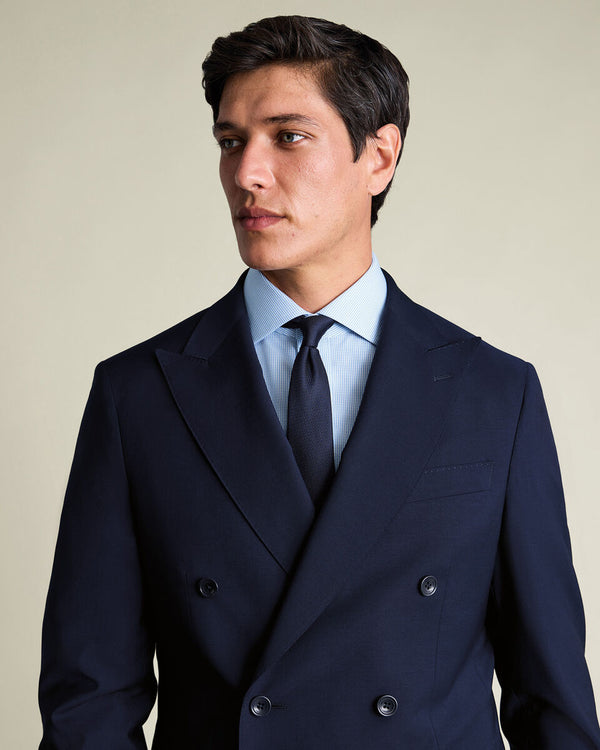 Non-Iron Stretch Greenwich Weave Stripe Shirt – Cornflower Blue