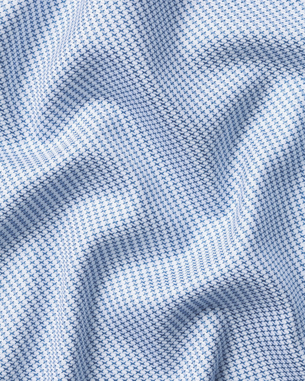 Non-Iron Stretch Greenwich Weave Shirt - Indigo Blue