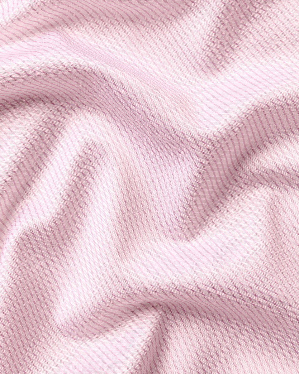 Non-Iron Stretch Greenwich Weave Stripe Shirt - Pink
