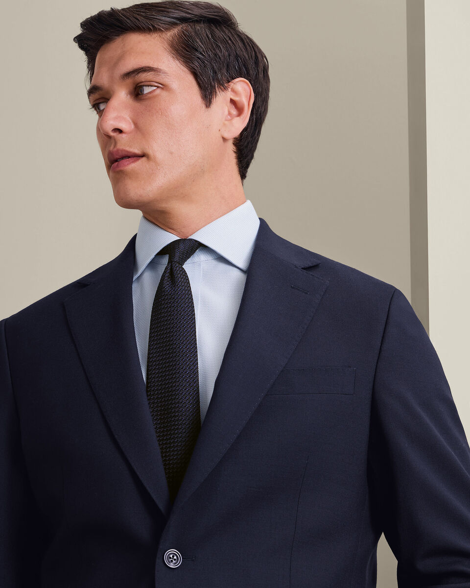 Non-Iron Stretch Trafalgar Weave Shirt - Ice Blue