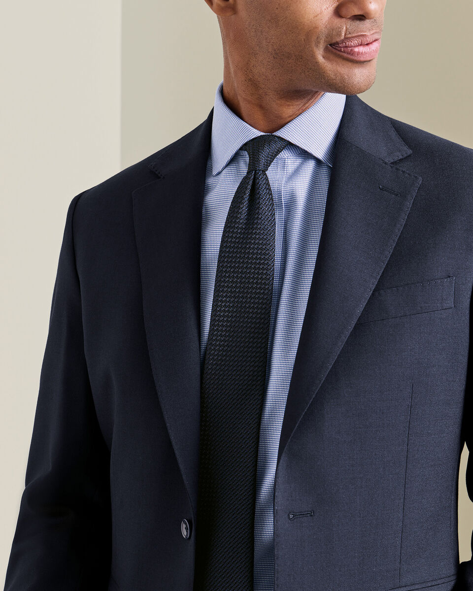 Non-Iron Stretch Trafalgar Weave Shirt - Indigo Blue