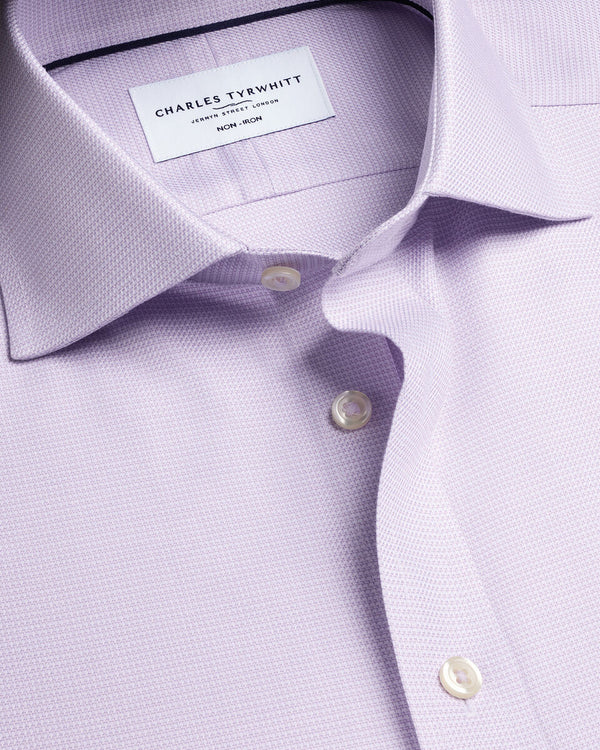 Non-Iron Stretch Trafalgar Weave Shirt - Lilac