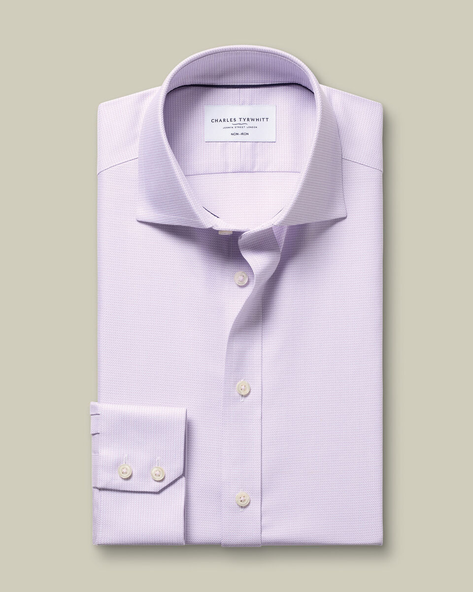 Non-Iron Stretch Trafalgar Weave Shirt - Lilac