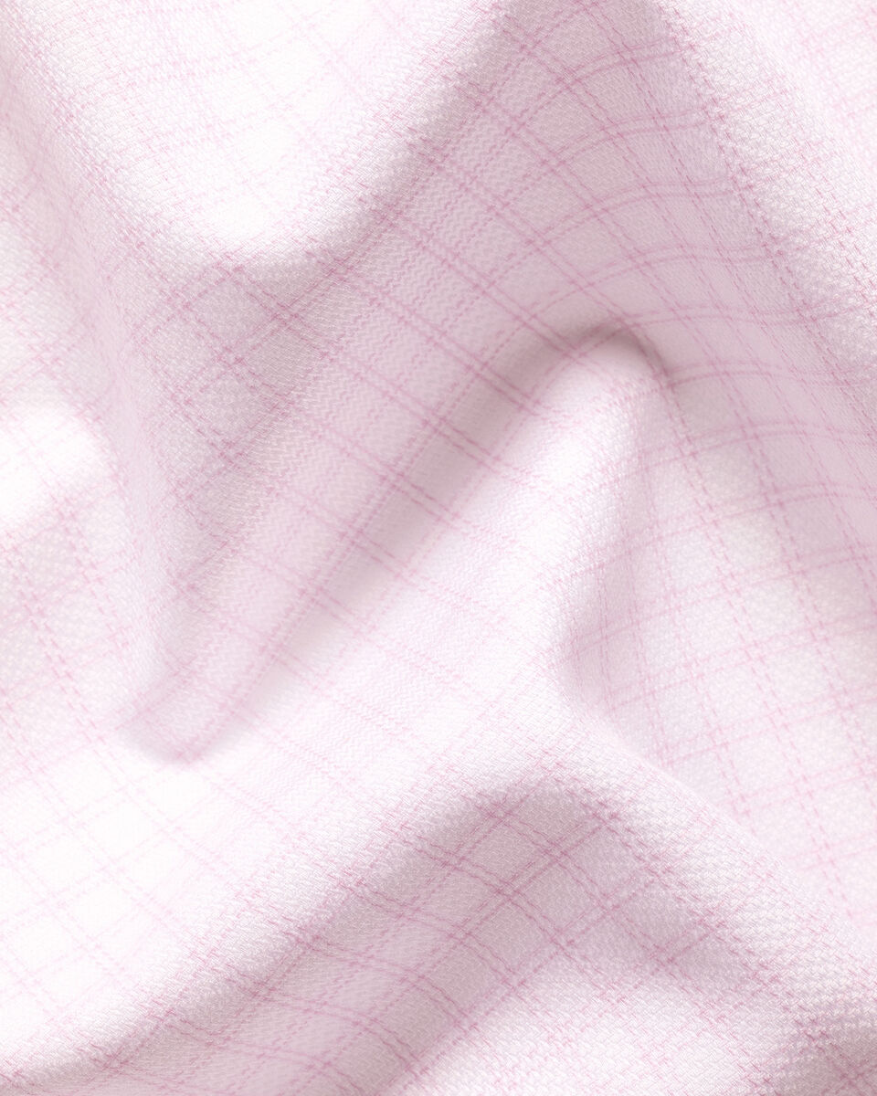 Non-Iron Stretch Trafalgar Weave Check Shirt - Pink