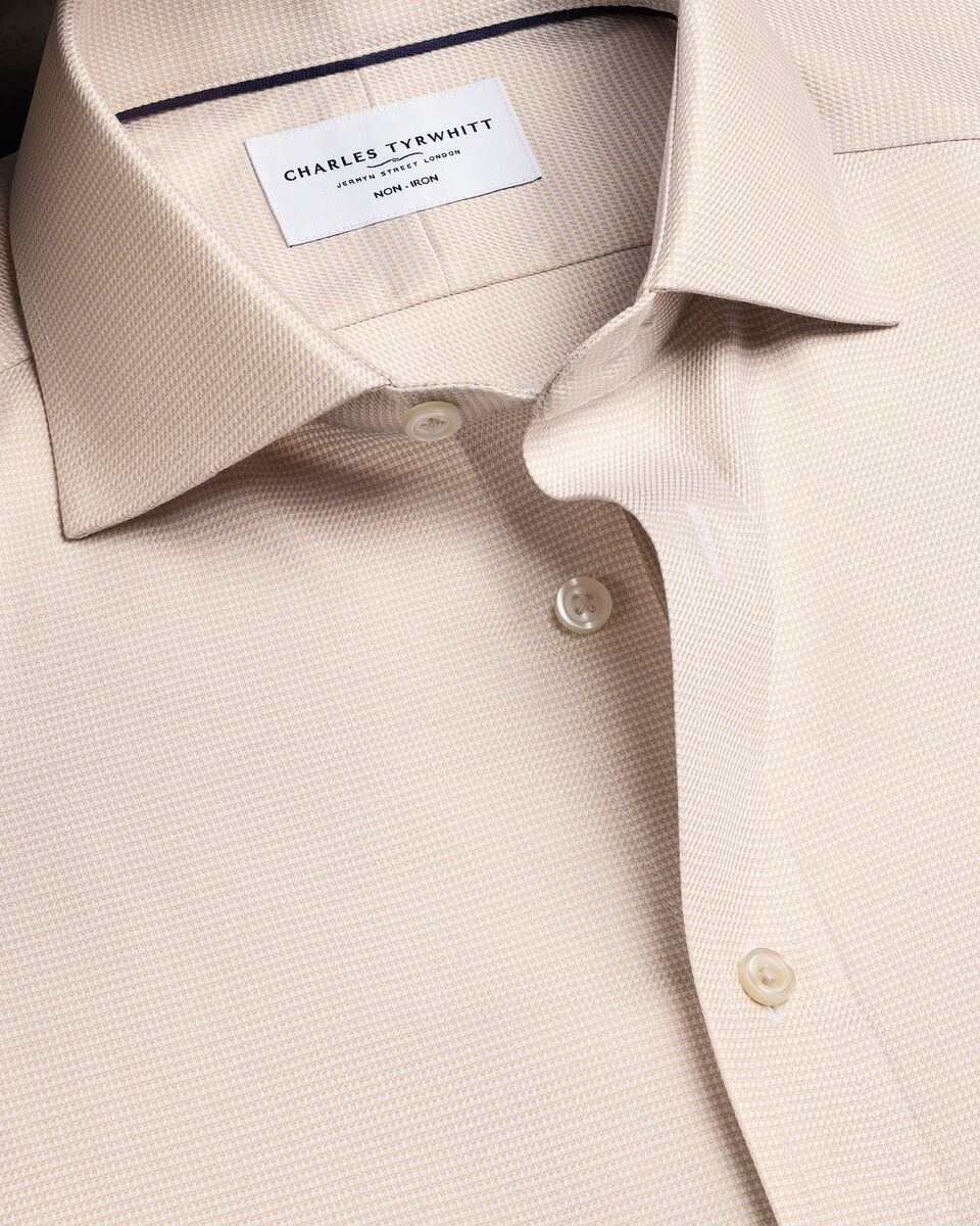 Non-Iron Stretch Trafalgar Weave Shirt - Stone Main image