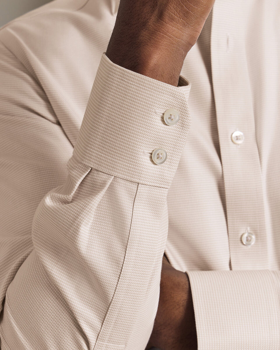 Non-Iron Stretch Trafalgar Weave Shirt - Stone