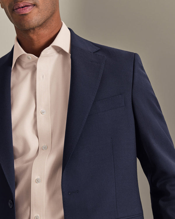 Non-Iron Stretch Trafalgar Weave Shirt - Stone