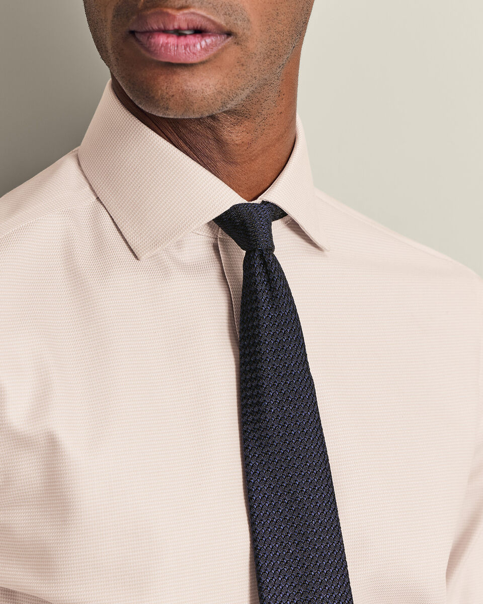 Non-Iron Stretch Trafalgar Weave Shirt - Stone