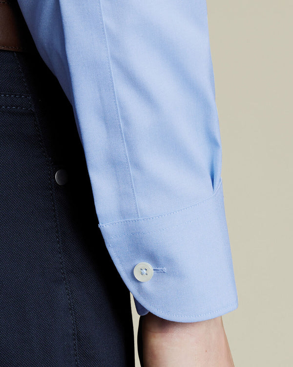 Non-Iron Stretch Pinpoint Oxford Shirt - Sky Blue
