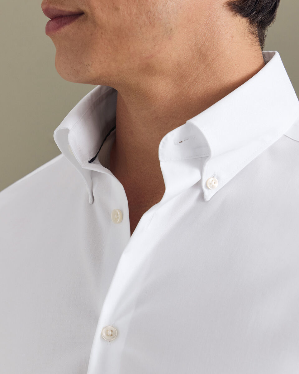 Non-Iron Stretch Pinpoint Oxford Shirt - White