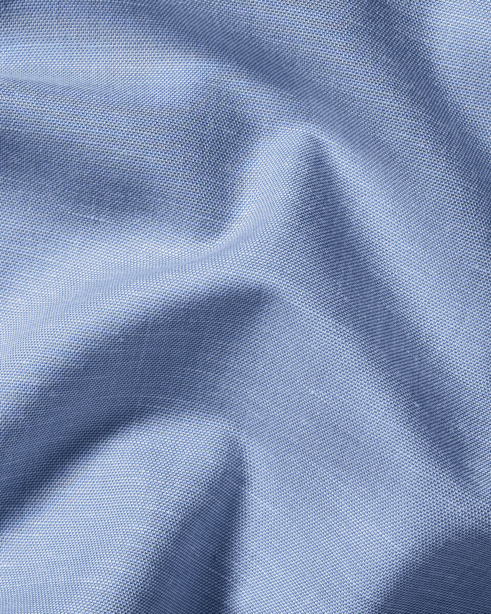 Non-Iron Cotton Linen Shirt - Cornflower Blue