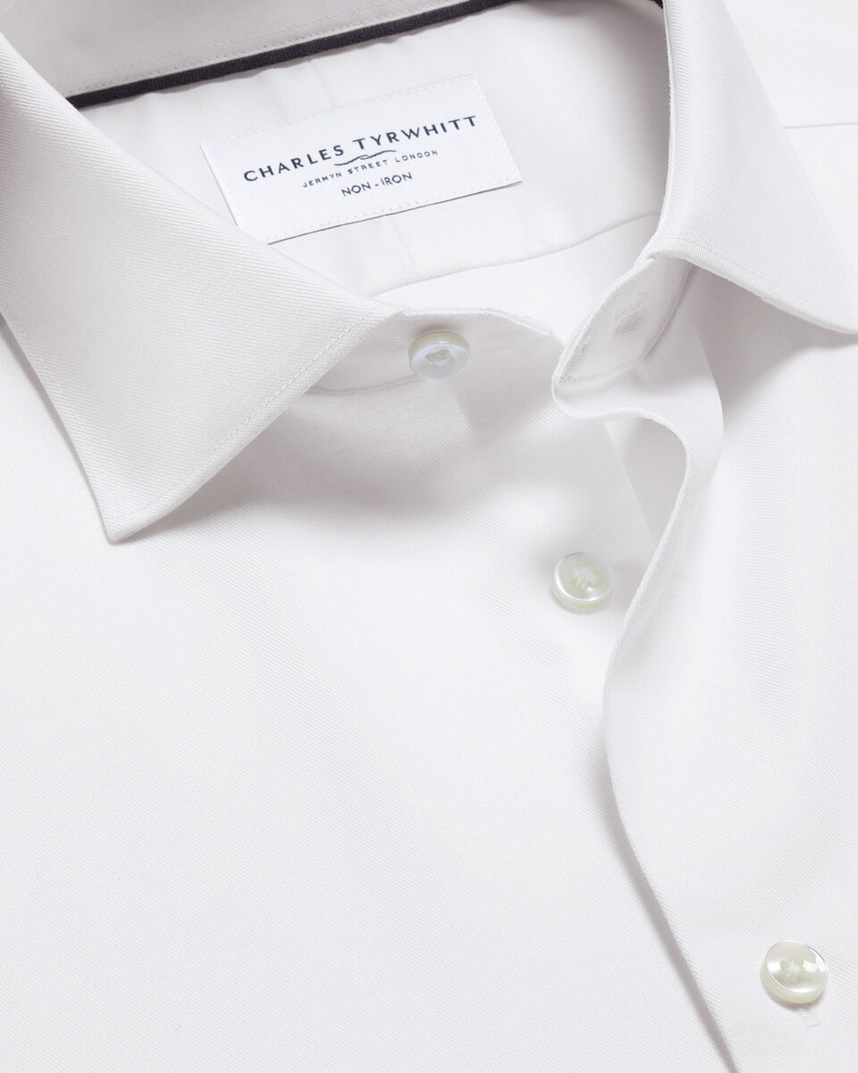 Non-Iron Cotton Linen Shirt - White