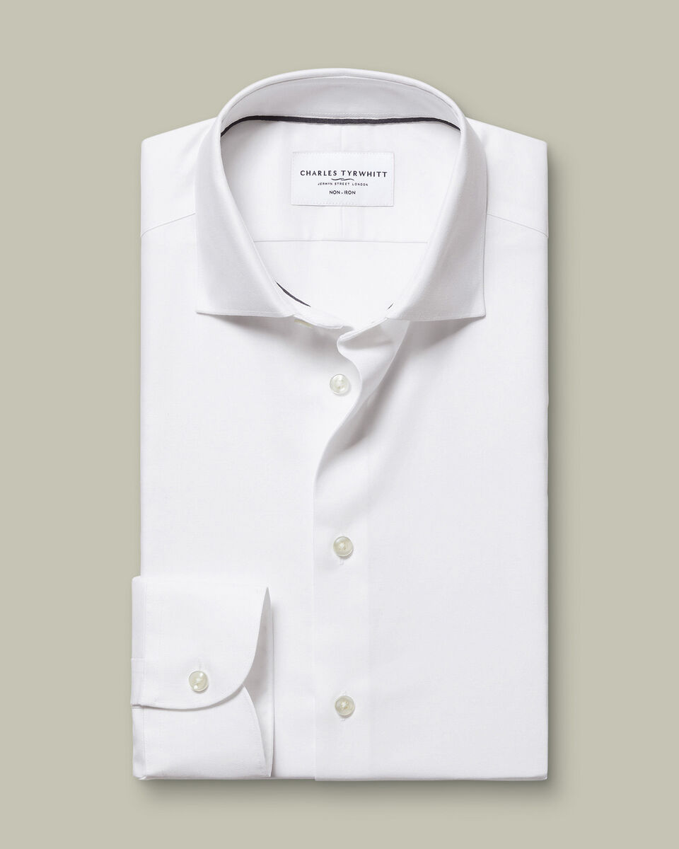 Non-Iron Cotton Linen Shirt - White