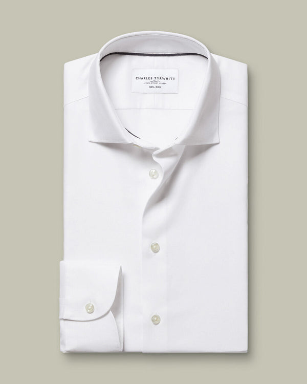 Non-Iron Cotton Linen Shirt - White