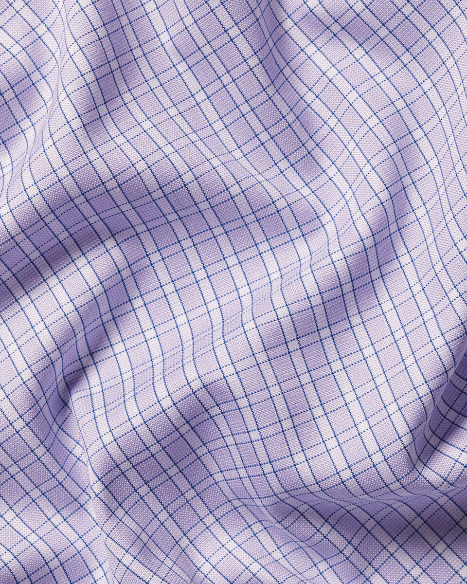 Non-Iron Stretch Oxford Check Shirt - Lilac