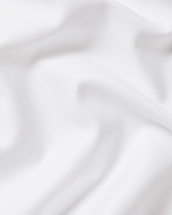 Non-Iron Stretch Printed Trim Shirt - White