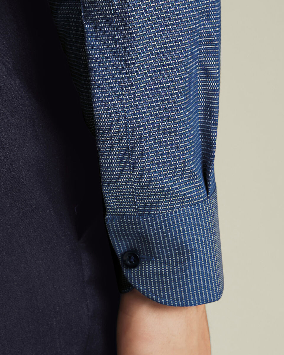 Non-Iron Stretch Circle Texture Shirt - Royal Blue
