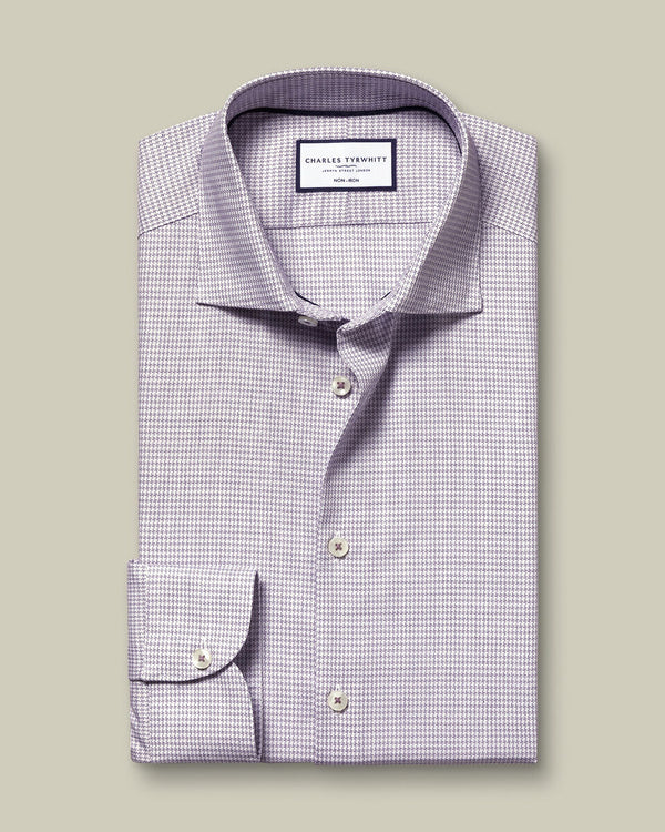 Non-Iron Stretch Texture Shirt - Dark Purple